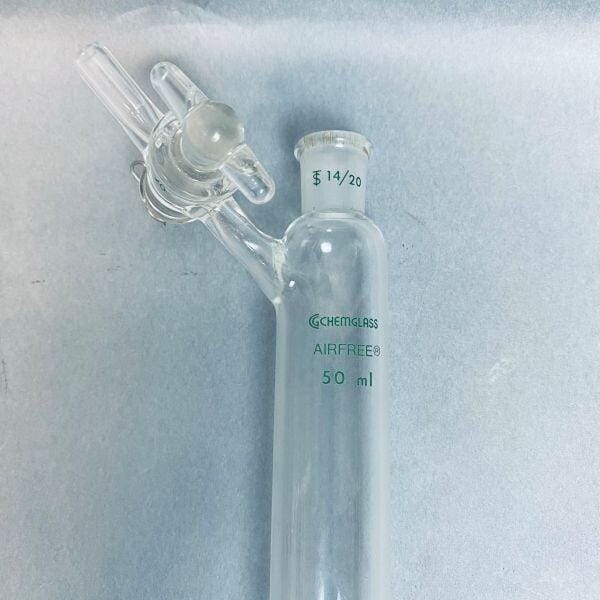 Chemglass Airfree Schlenk Reaction Tube 50 ml 14/20 Outer Joint Jointed Glassware Chemglass