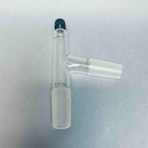 Chemglass Angled Distillation Adapter 24/40 Joints and #7 Chem-Thread Fitting Jointed Glassware Chemglass