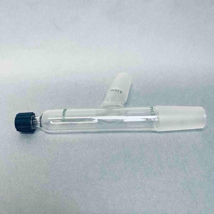 Chemglass Angled Distillation Adapter 24/40 Joints and #7 Chem-Thread Fitting Jointed Glassware Chemglass