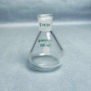 Chemglass Apollo Single Neck Flask 50 ml Heavy Wall 14/20 Outer Joint - Lot of 3 Flasks Lab Flasks Chemglass