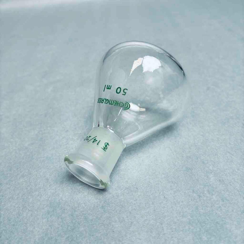 Chemglass Apollo Single Neck Flask 50 ml Heavy Wall 14/20 Outer Joint - Lot of 3 Flasks Lab Flasks Chemglass