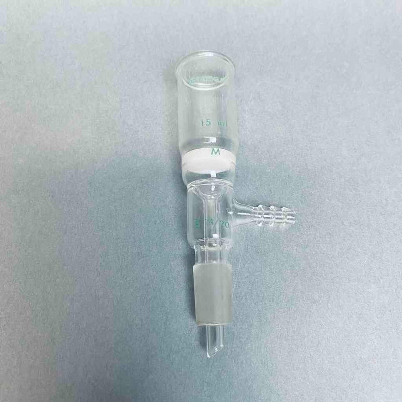 Chemglass Buchner Filter Funnel 15 ml 14/20 Lower Vaccum Assy Medium Frit Funnels Chemglass