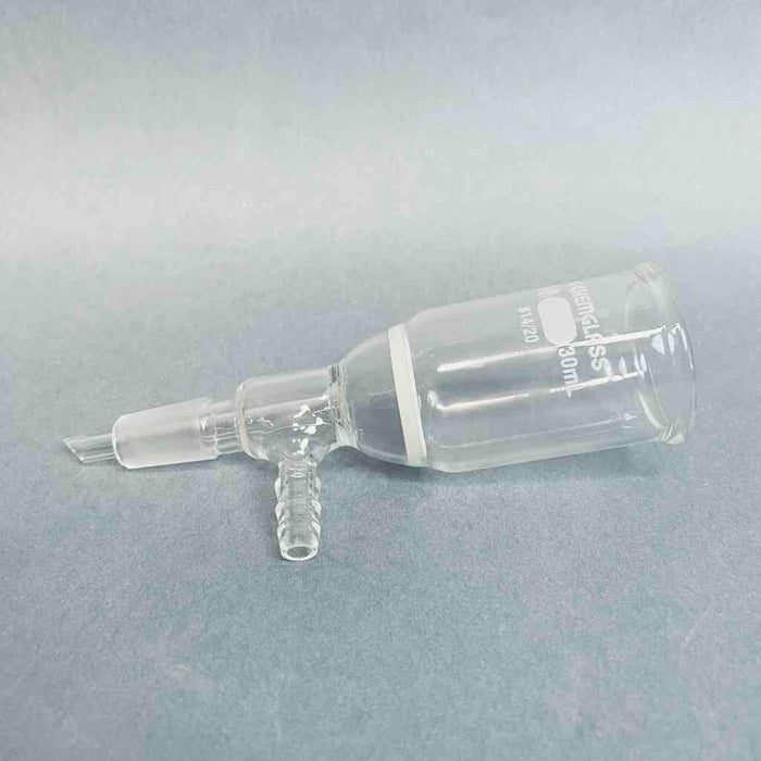 Chemglass Buchner Filter Funnel 30 ml Medium Frit 14/20 and Hose Barb Funnels Chemglass