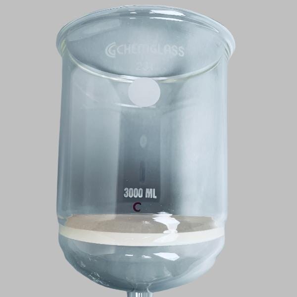 Chemglass Buchner Filter Funnel 3000 ml Coarse Fritted Disk Glassware Chemglass