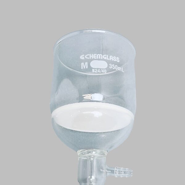 Chemglass Buchner Filter Funnel 350 ml 24/40 Vacuum Assembly Medium Frit Glassware Chemglass