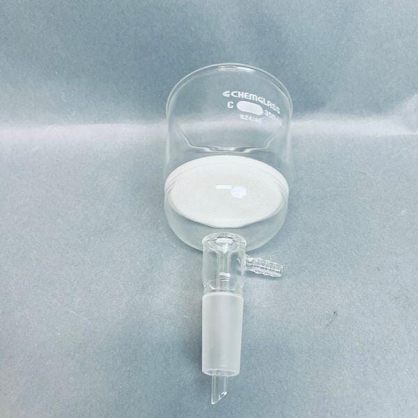 Chemglass Buchner Filter Funnel 350 ml Coarse Frit 24/40 Lower Vacuum Assembly Jointed Glassware Chemglass
