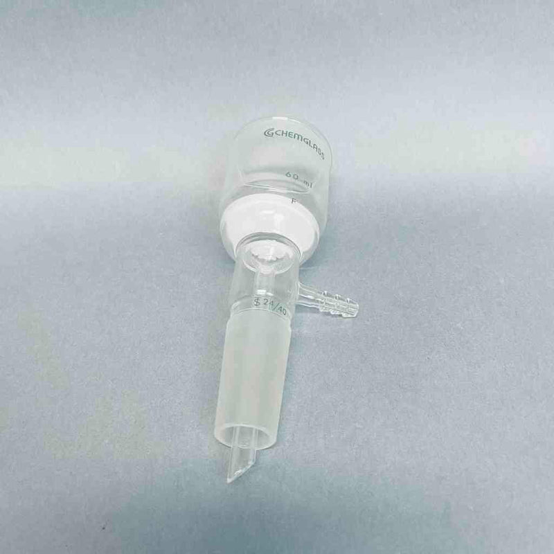 Chemglass Buchner Filter Funnel 60 ml 24/40 Lower Vaccum Assembly Fine Frit Funnels Chemglass