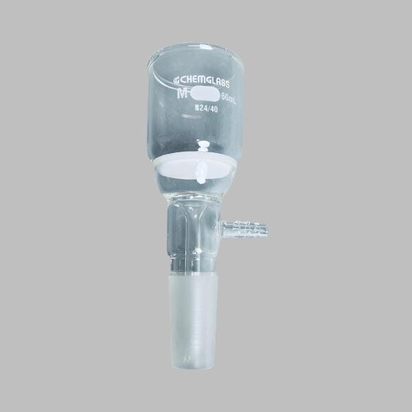 Chemglass Buchner Filter Funnel 60 ml 24/40 Lower Vacuum Assembly Medium Frit Glassware Chemglass