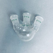 Chemglass CG-1524-A-02 Round Bottom Flask 3 Neck 25 ml 14/20 Standard Joints - Lot of 2 Flasks Jointed Glassware Chemglass