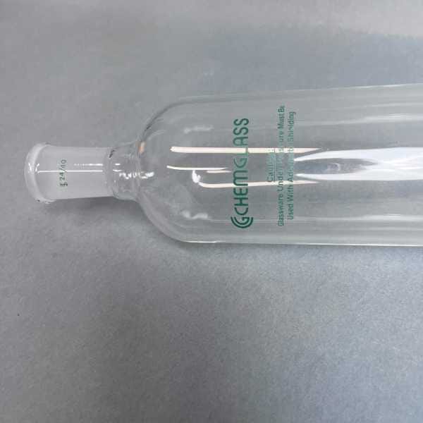 Chemglass Chromatography Column Taper Joint 2.5 x 10 inch with Frit Glassware Chemglass