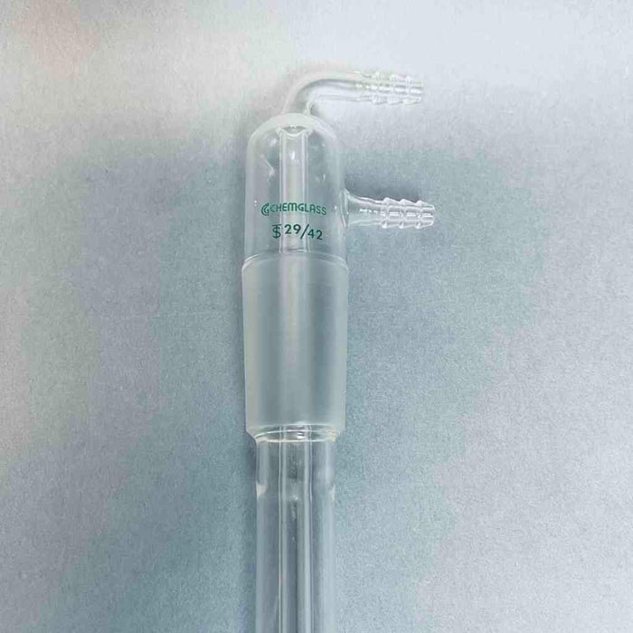 Chemglass Cold Finger Condenser 29/42 Inner Joint with Hose Barb Connections Glassware Chemglass