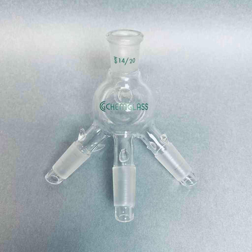 Chemglass Cow Type Distilling Receiver Adapter 14/20 Joints Jointed Glassware Chemglass