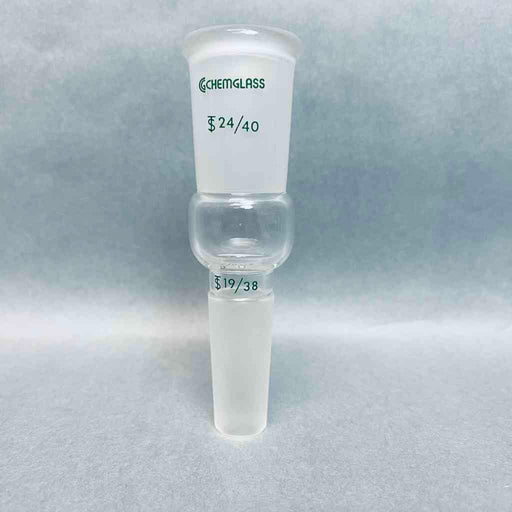 Chemglass Enlarging Connecting Adapter 24/40 Outer to 19/38 Lower Inner Jointed Glassware Chemglass