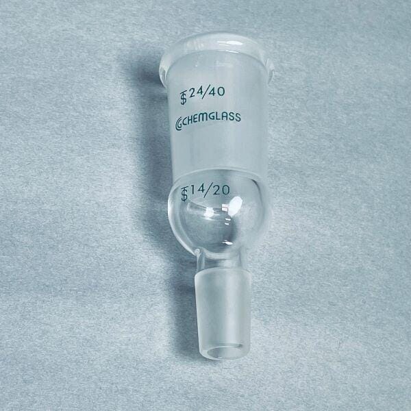 Chemglass Enlarging Connecting Adapter 24/40 to 14/20 Joints Total of 2 Other Chemglass