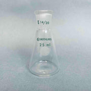 Chemglass Erlenmeyer Flask 14/20 STJ 25 ml Capacity Lot of 5 Flasks Lab Flasks Chemglass