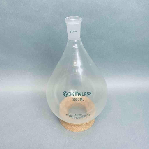 Chemglass Evaporating Flask 2000 ml Plastic Coated with 24/40 Joint Glassware Chemglass
