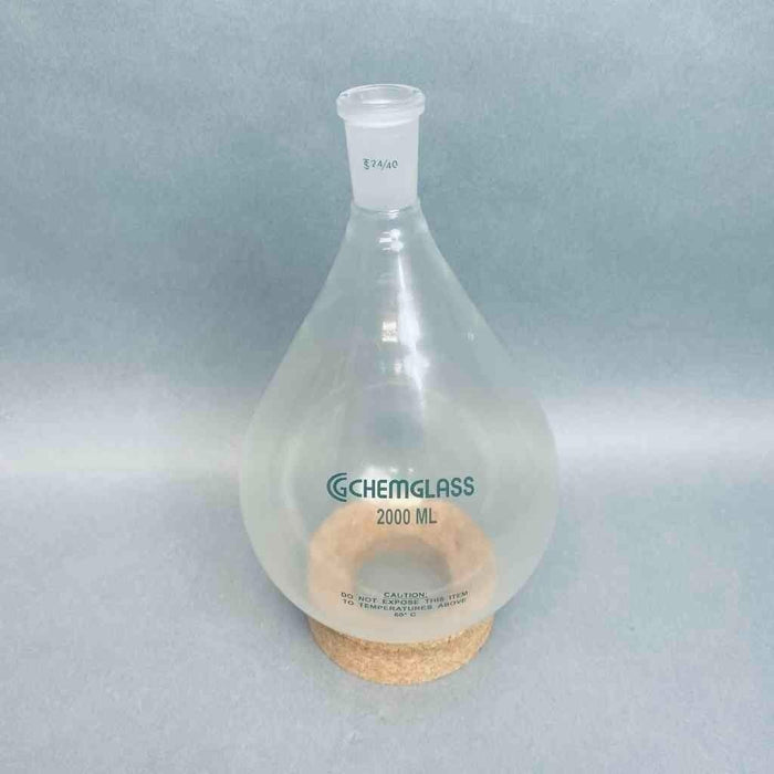Chemglass Evaporating Flask 2000 ml Plastic Coated with 24/40 Joint Glassware Chemglass