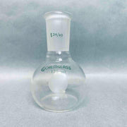Chemglass Flat Bottom Flask 125 ml 24/40 Single Neck Lot of 3 Flasks Jointed Glassware Chemglass