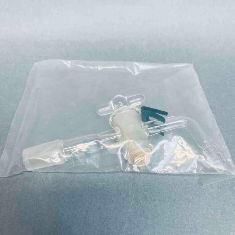 Chemglass Flow Control Adapter 14/20 Lower Hose Barb Upper with Glass Stopcock Jointed Glassware Chemglass