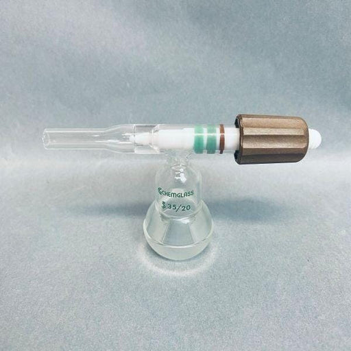 Chemglass Flow Control Adapter 35/20 Ball Joint with Metering Plug Jointed Glassware Chemglass