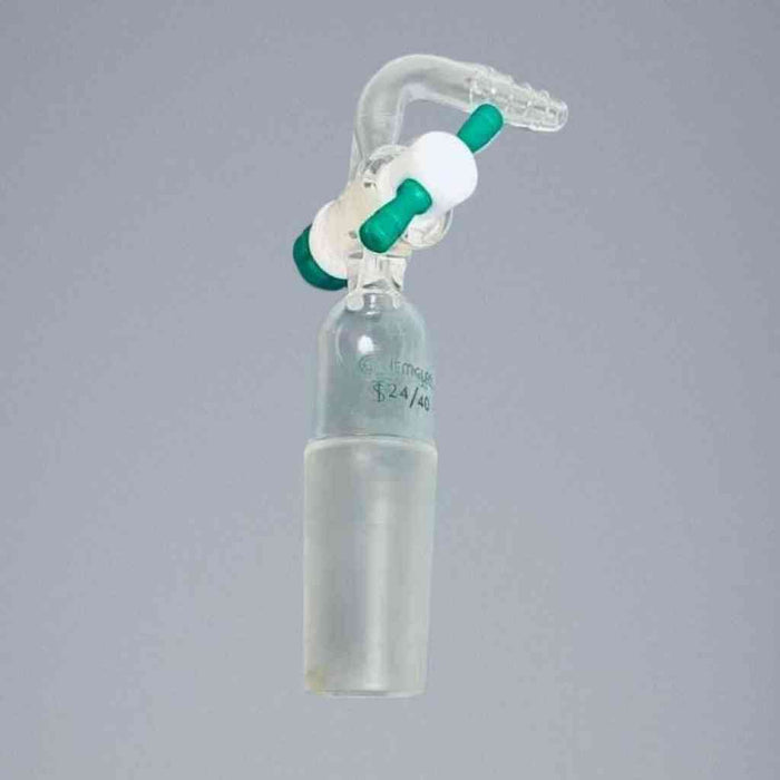 Chemglass Flow Control Adapter 90 Degrees 24/40 Lower PTFE Stopcock Jointed Glassware Chemglass
