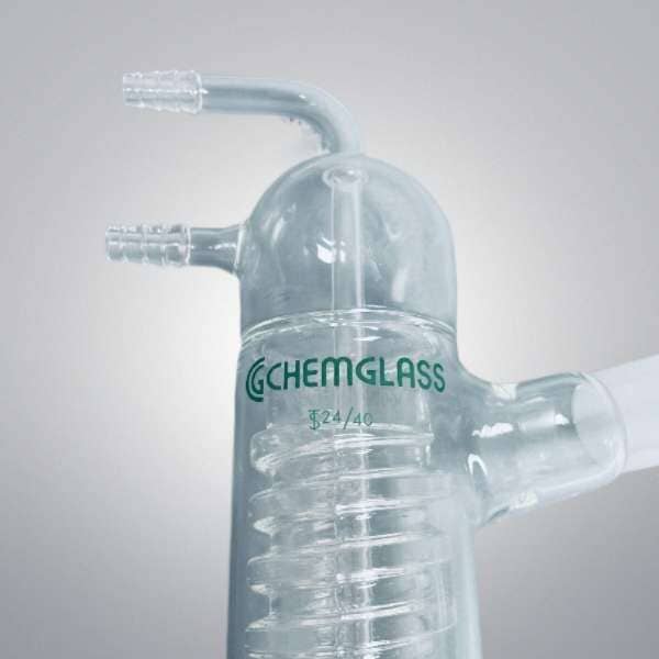 Chemglass Friedrichs Condenser 330 mm Length and 24/40 Inner Joint Glassware Chemglass