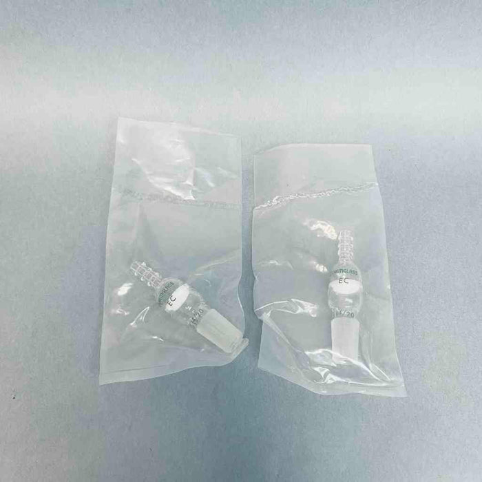 Chemglass Fritted Disc Inlet Adapter 14/20 Joint 65 mm Height Lot of 2 Adapters Glassware Chemglass