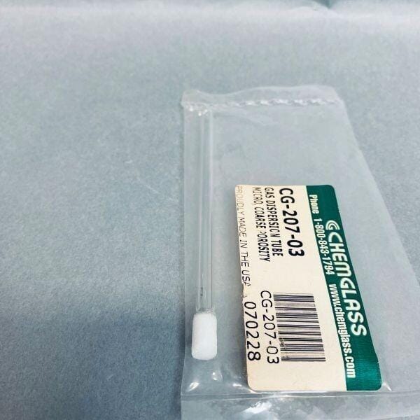 Chemglass Gas Dispersion Tube Micro Coarse Porosity Lot of 2 Tubes Glassware Chemglass