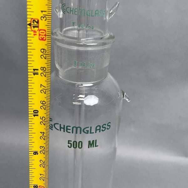 Chemglass Gas Washing Drechel Bottle 500 mL Tall Form Glassware Chemglass