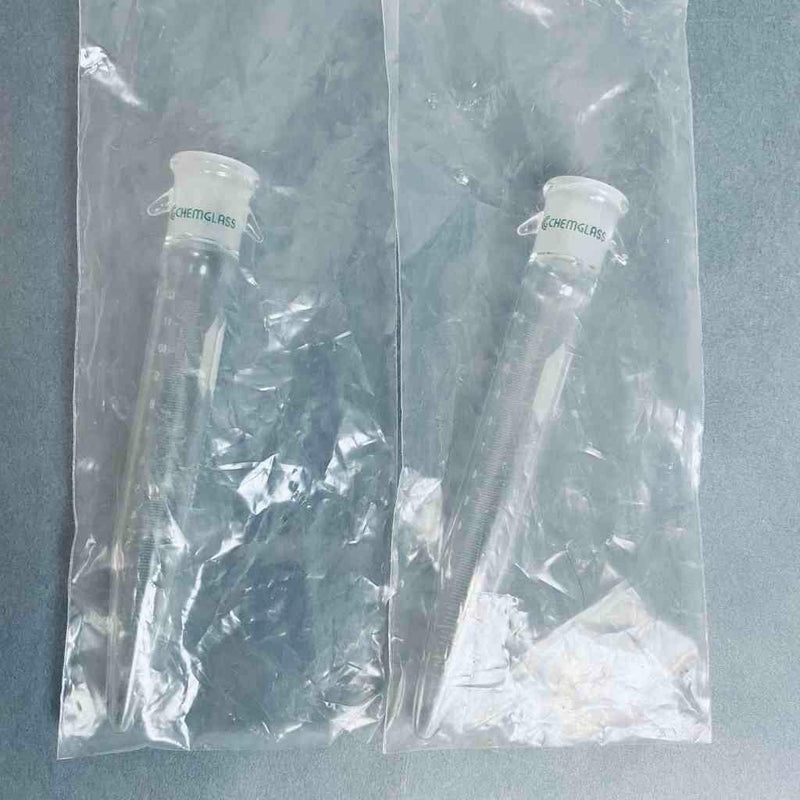 Chemglass Graduated Distilling Receiver Tube 12ml 14/20 Joint with Hooks 2 Tubes Jointed Glassware Chemglass