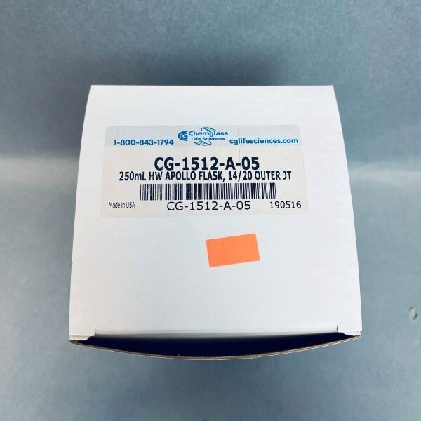 Chemglass Heavy Wall Apollo Flask 250 mL 14/20 Outer Joint Total of 3 Flasks Glassware Chemglass