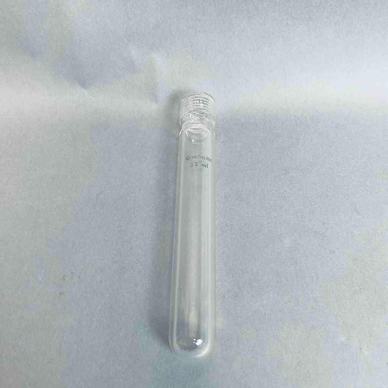 Chemglass Heavy Wall Pressure Vessel 35 ml 25.4 mm OD 190 mm Length Size 15 Lot of 2 Vessels Glassware Chemglass