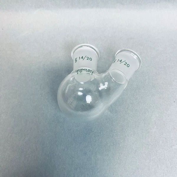 Chemglass Heavy Wall Round Bottom Flask 2 Neck 14/20 15 ml - Lot of 2 Flasks Jointed Glassware Chemglass