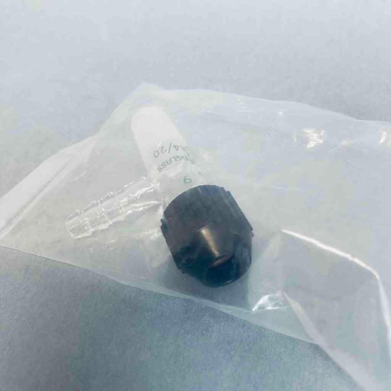 Chemglass Inlet Adapter 14/20 Inner Joint to #9 Chem-Thread with Side Hose Barb Jointed Glassware Chemglass