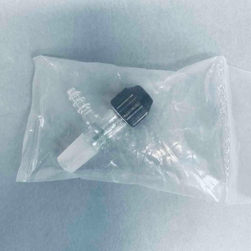 Chemglass Inlet Adapter 14/20 Inner Joint to #9 Chem-Thread with Side Hose Barb Jointed Glassware Chemglass