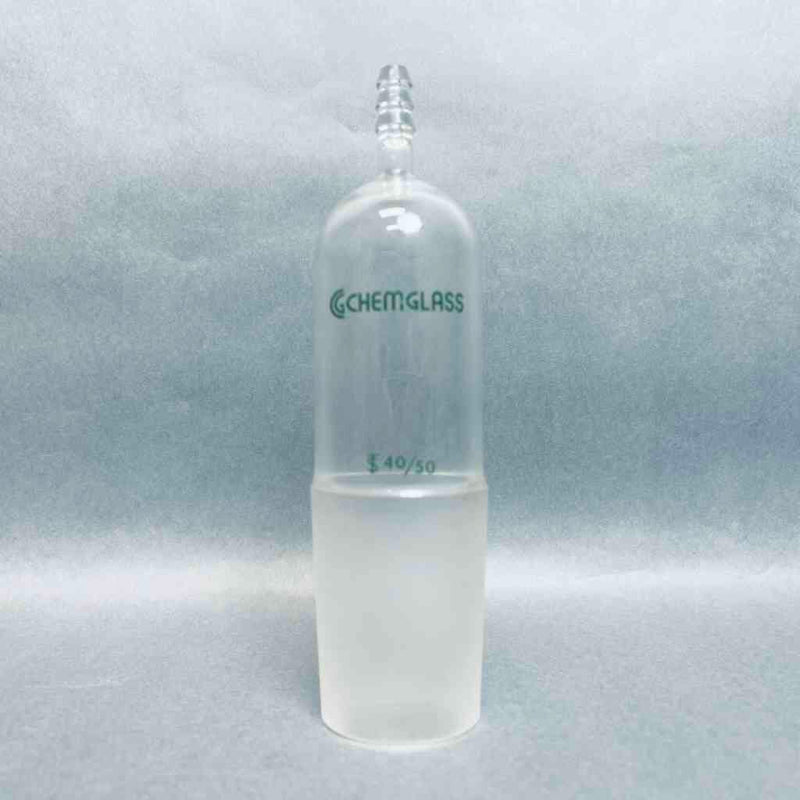 Chemglass Inlet Adapter 40/50 Lower STJ x 1/4 in. Hose Barb Straight Jointed Glassware Chemglass