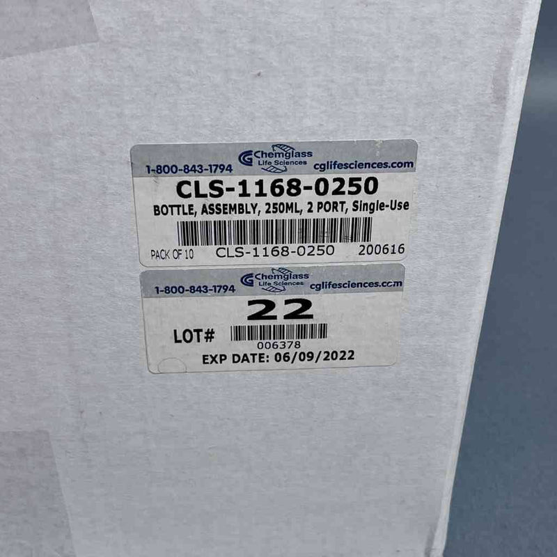 Chemglass Media Bottle Assembly 250 ml 2 Port PETG Case of 10 Bottles Bottles Chemglass