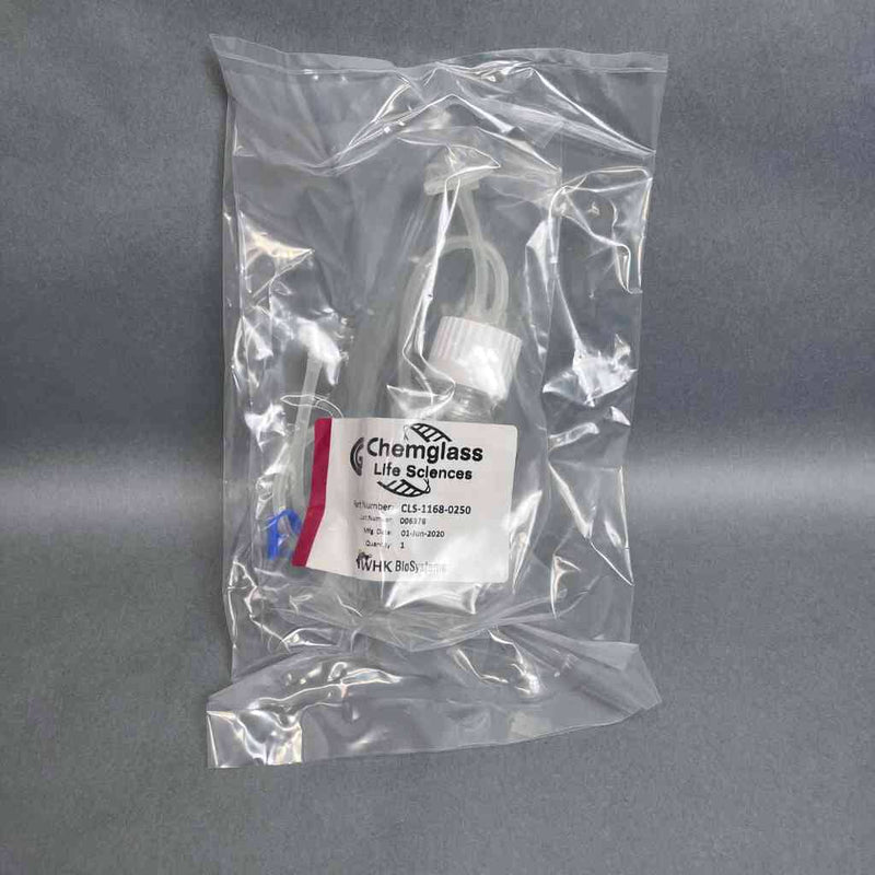 Chemglass Media Bottle Assembly 250 ml 2 Port PETG Case of 10 Bottles Bottles Chemglass