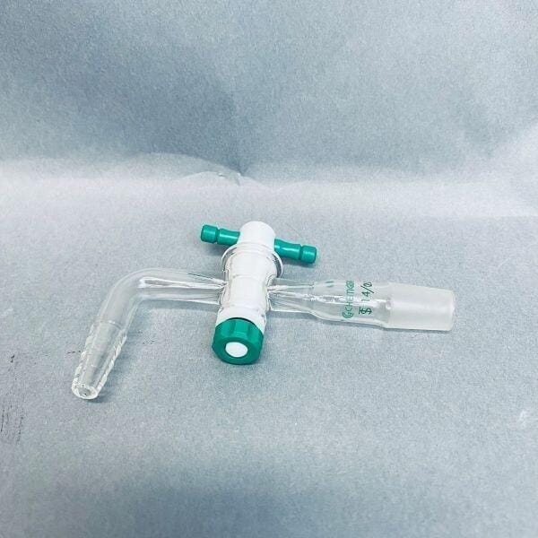 Chemglass Minum-Ware Flow Control Adapter 14/20 with PTFE Stopcock Jointed Glassware Chemglass
