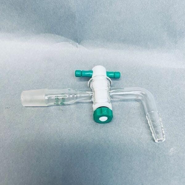 Chemglass Minum-Ware Flow Control Adapter 14/20 with PTFE Stopcock Jointed Glassware Chemglass