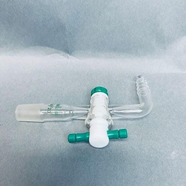 Chemglass Minum-Ware Flow Control Adapter 14/20 with PTFE Stopcock Jointed Glassware Chemglass
