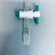 Chemglass Minum-Ware Flow Control Adapter 14/20 with PTFE Stopcock Jointed Glassware Chemglass