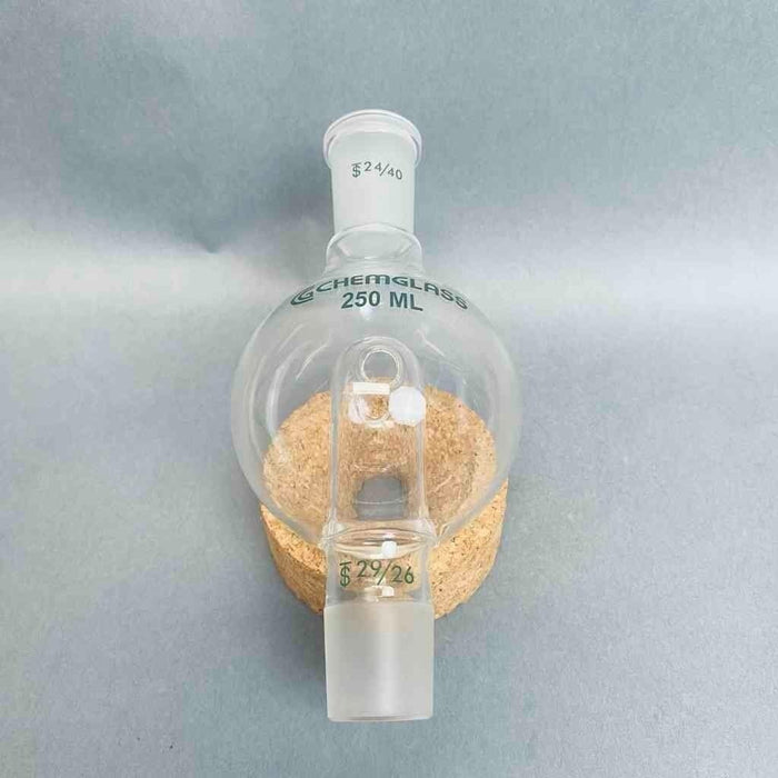 Chemglass Modified Rotary Evaporator Bump Trap 250 ml 24/40 Upper 29/26 Lower Jointed Glassware Chemglass