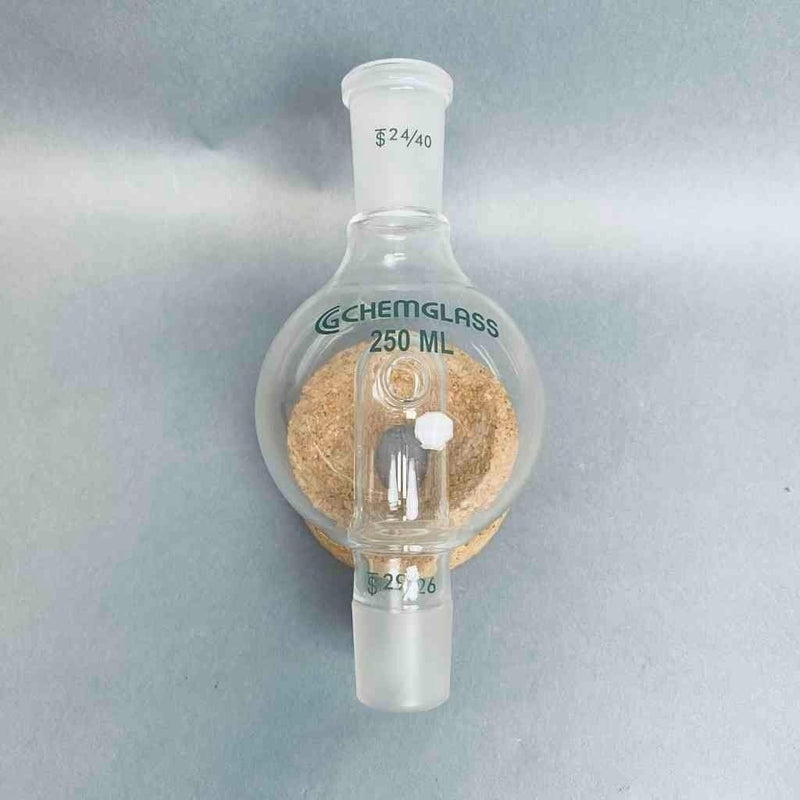 Chemglass Modified Rotary Evaporator Bump Trap 250 ml 24/40 Upper 29/26 Lower Jointed Glassware Chemglass