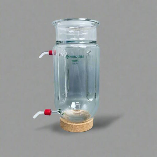 Chemglass Morton Reaction Vessel Jacketed 4 L with GL14 Thread Lab Equipment::Bioreactors & Fermenters Chemglass