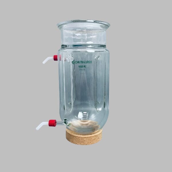 Chemglass Morton Reaction Vessel Jacketed 4 L with GL14 Thread Lab Equipment::Bioreactors & Fermenters Chemglass