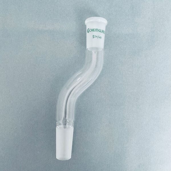 Chemglass Offset Adapter 24/40 Joint Size 180 mm x 40 mm Total of 2 Adapters Glassware Chemglass