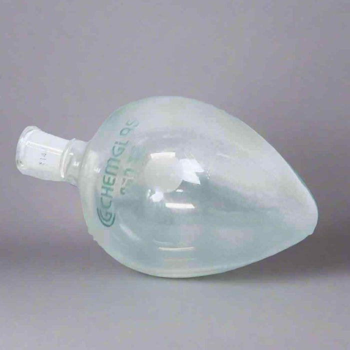 Chemglass Pear Shaped Boiling Flask 250 ml 14/20 Joint Lot of 2 Flasks Jointed Glassware Chemglass