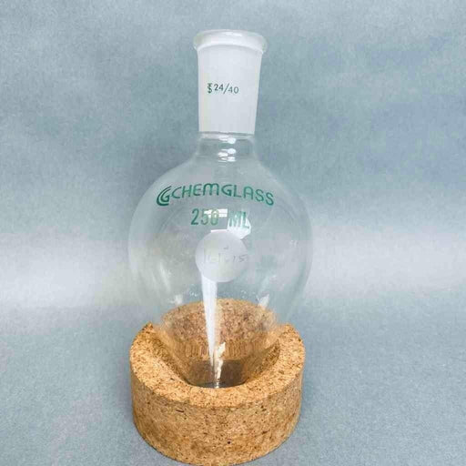 Chemglass Pear Shaped Boiling Flask 250 ml 24/40 Joint Jointed Glassware Chemglass