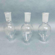 Chemglass Pear Shaped Flask 100 ml Heavy Wall 24/40 Outer Joint Lot of 3 Flasks Lab Flasks Chemglass